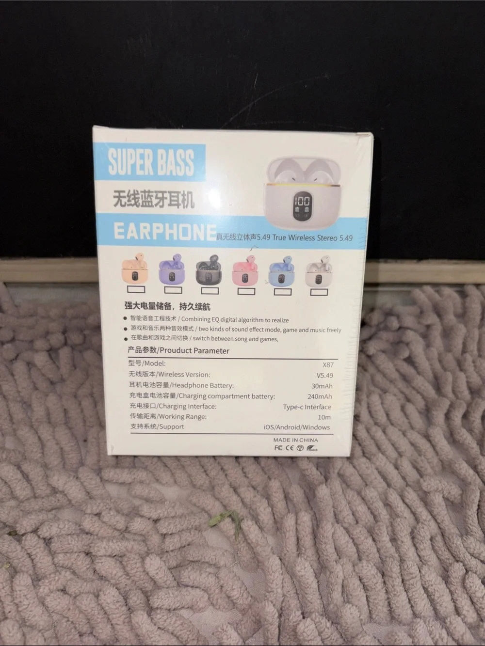 X87 True Wireless Stereo Earbuds in White